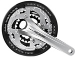 SHIMANO kliky ALIVIO FC-T4060 integr.klika 3x9 175 mm 44x32x22z bez BB misek s krytem stříbrné