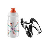ELITE KIT CEO košík černý lesklý + láhev JET čirá/oranžová, 350 ml