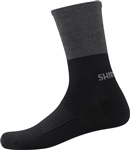 SHIMANO ORIGINAL WOOL TALL ponožky, černá/šedá