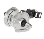SHIMANO dynamo nába DH-3N72 3 W pro ráfkovou brzdu, 36 děr, (rychloupínák), stříbrná bal