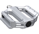 SHIMANO pedály MTB-ostatní PD-EF202 Flat Pedal bez zarážek bez odrazek stříbrná pro E-Bike/Trekking
