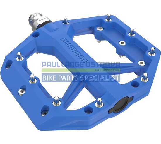 SHIMANO pedály MTB-ostatní PD-GR400 Flat Pedal bez zarážek bez odrazek modrá pro BMX/DH