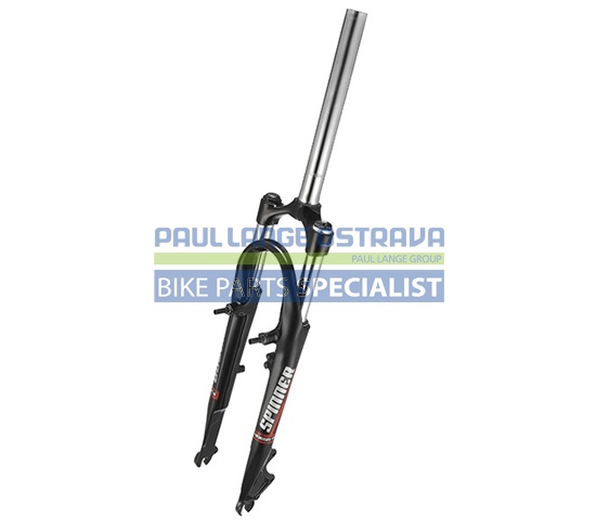 SPINNER 28" odpružená vidlice ODESA 700C 28", zdvih 63 mm, DISC + V, 1-1/8", matná černá
