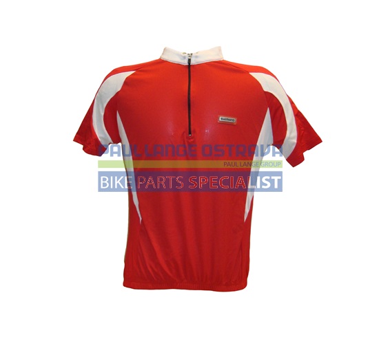 SHIMANO dres krátký rukáv, bílá/červená, M