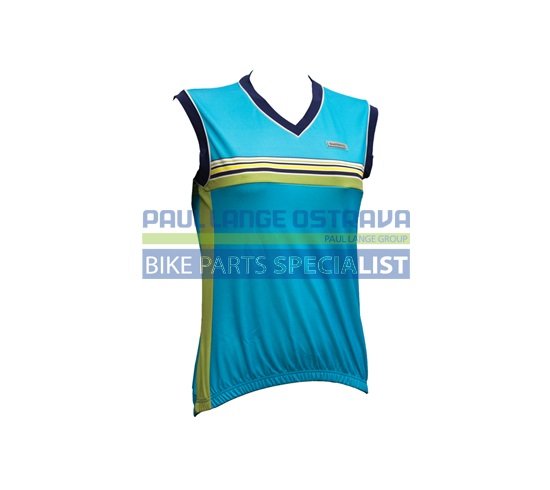SHIMANO dres dámský bez rukávů, modrá/žlutá, L
