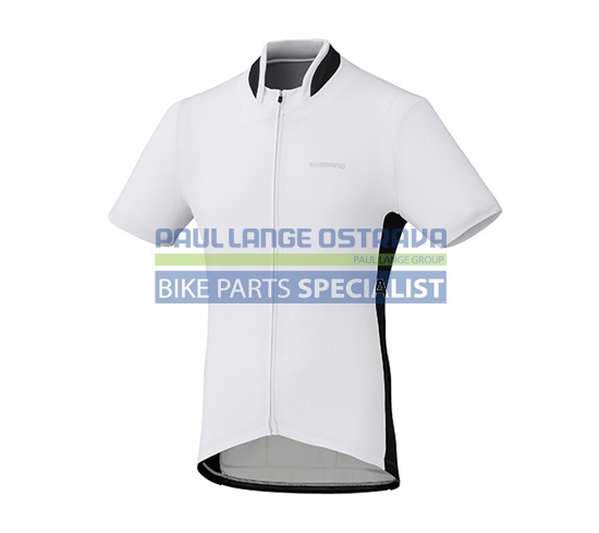 SHIMANO dres, celopropínací, bílá, M