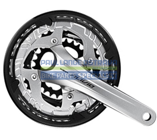 SHIMANO kliky ALIVIO FC-T4060 integr.klika 3x9 175 mm 44x32x22z bez BB misek s krytem stříbrné