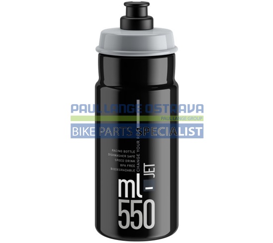 ELITE láhev JET černá/šedé logo, 550 ml