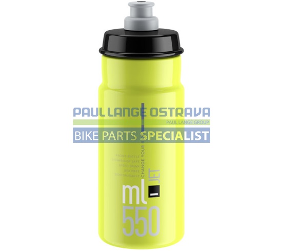 ELITE láhev JET žlutá fluo/černé logo, 550 ml