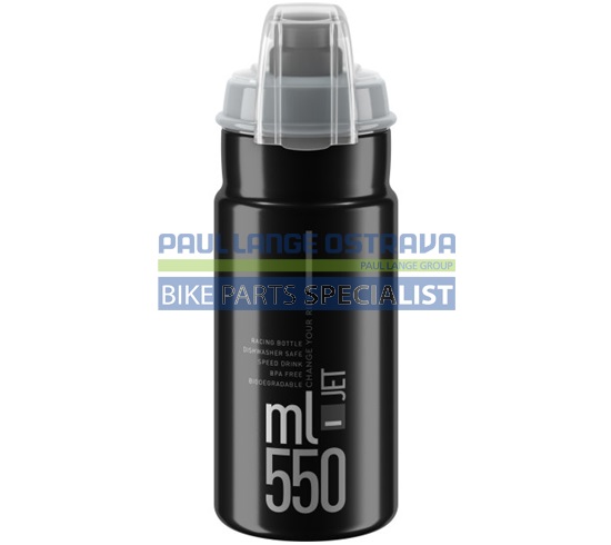 ELITE láhev JET PLUS černá/šedé logo, 550 ml