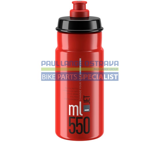 ELITE láhev JET červená/šedé logo, 550 ml