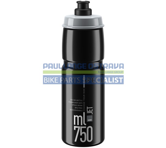ELITE láhev JET černá/šedé logo, 750 ml