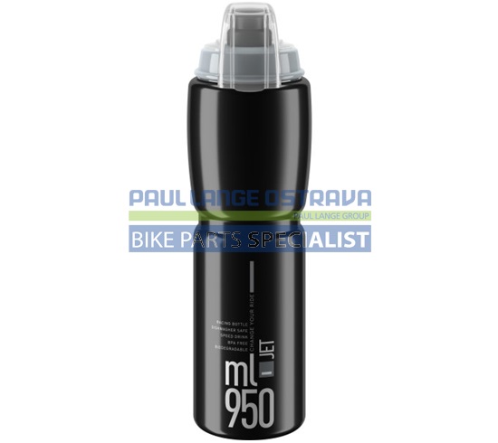 ELITE láhev JET PLUS černá/šedé logo, 950 ml