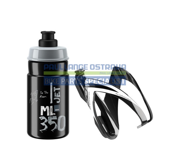 ELITE KIT CEO košík černý lesklý + láhev JET černá/šedá, 350 ml