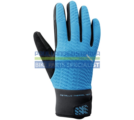 SHIMANO WINDBREAK THERMAL reflexní rukavice (5-10°C), modré