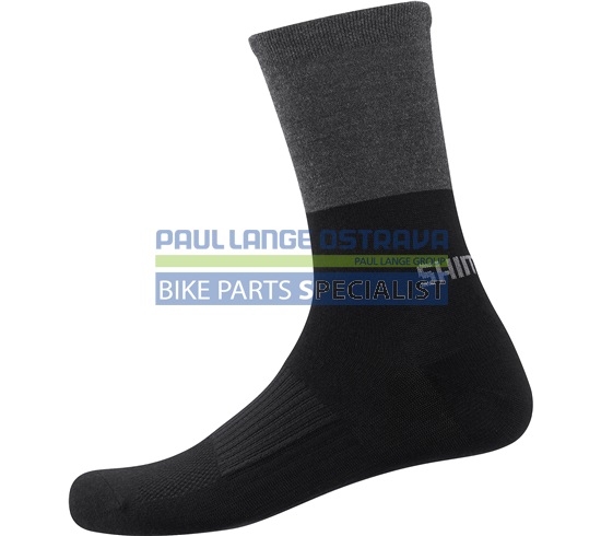 SHIMANO ORIGINAL WOOL TALL ponožky, černá/šedá