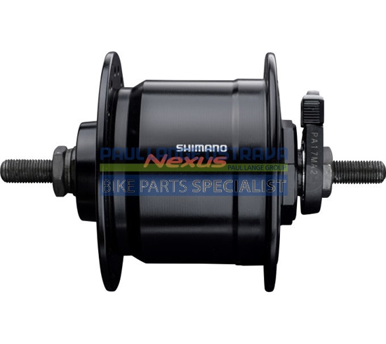 SHIMANO dynamo nába Nexus DH-C3000-3N-NT 6V, 3W pro ráf brzdu na nýt 36 děr černá
