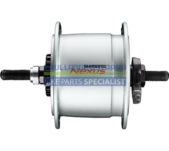 SHIMANO dynamo nába NEXUS DH-C6000-1R 1,5 W pro válečkovou brzdu, 36 děr, stříbrná bal