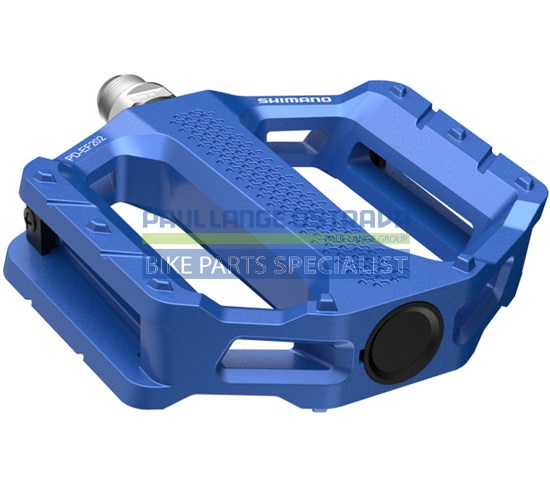 SHIMANO pedály MTB-ostatní PD-EF202 Flat Pedal bez zarážek bez odrazek modrá pro E-Bike/Trekking
