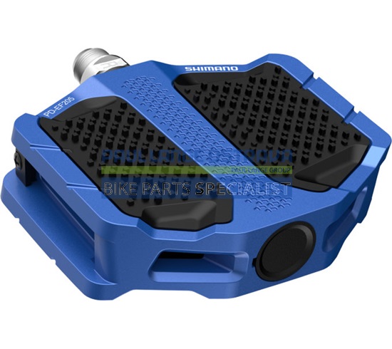 SHIMANO pedály MTB-ostatní PD-EF205 Flat Pedal bez zarážek bez odrazek modrá pro E-Bike/Trekking