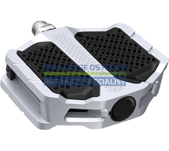 SHIMANO pedály MTB-ostatní PD-EF205 Flat Pedal bez zarážek bez odrazek stříbrná pro E-Bike/Trekking
