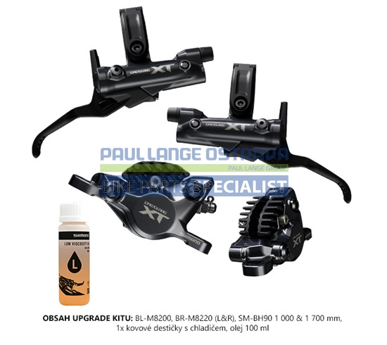 SHIMANO UPGRADE set XT BR-M8200 BL-M8200 BR-př+zad/BL-levá+pravá SM-BH90-1000mm+1700mm resin des.