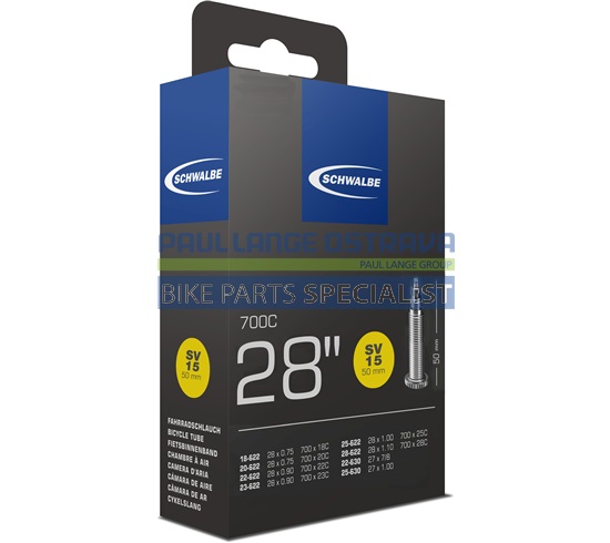SCHWALBE duše 28", 18/28-622/630, SV 50 mm, STANDARD, BUTYL, 105 g