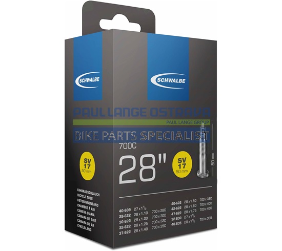 SCHWALBE duše 28", 28/47-622/635, SV 50 mm, STANDARD, BUTYL, 150 g