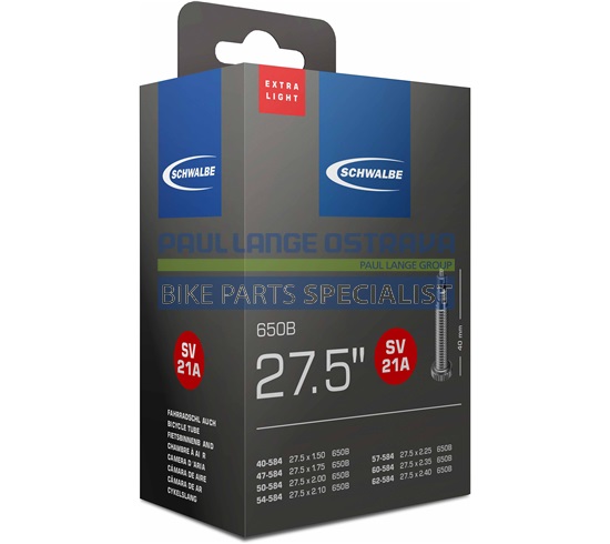 SCHWALBE duše 27.5", 40/62-584, SV 40 mm, EXTRALIGHT, BUTYL, 135 g