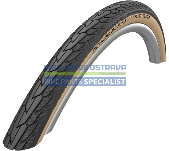 SCHWALBE plášť ROAD CRUISER,47-559,26x1.75,K-Guard,dušový,drát,720 g,černá/hnědá