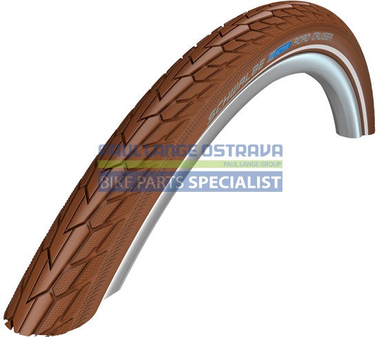 SCHWALBE plášť ROAD CRUISER,42-622,28x1.60,700x40C,K-Guard,dušový,drát,705 g,hnědá/reflexní