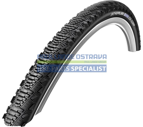 SCHWALBE plášť CX COMP,35-622,28x1.35,700x35C,K-Guard,dušový,drát,480 g,černá/reflexní