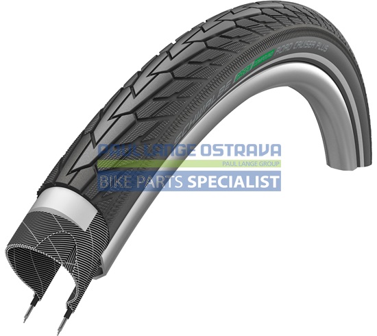 SCHWALBE plášť ROAD CRUISER PLUS,47-559,26x1.75,PunctureGuard,dušový,drát,825 g,černá/reflexní