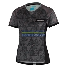 SHIMANO dámský SAIKO dres krátký rukáv, černá/zelená, M