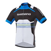 SHIMANO dres s potiskem, bílá/cobalt modrá, M